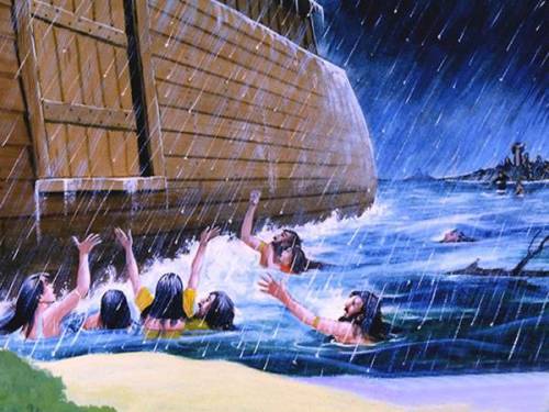 People Drowning Outside Noah's Ark